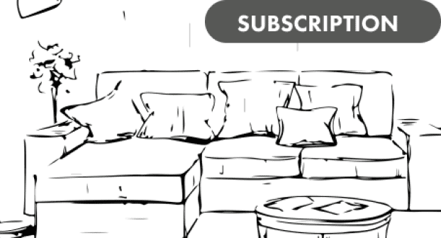 アイコン：手書きで描かれた大きなソファー